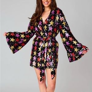 BuddyLove Lynlee Sequin Wrap Dress - Star Pattern